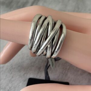 E&L Sterling Silver Statement Electoform Wired Wrap  Ring Israel Sz. 7